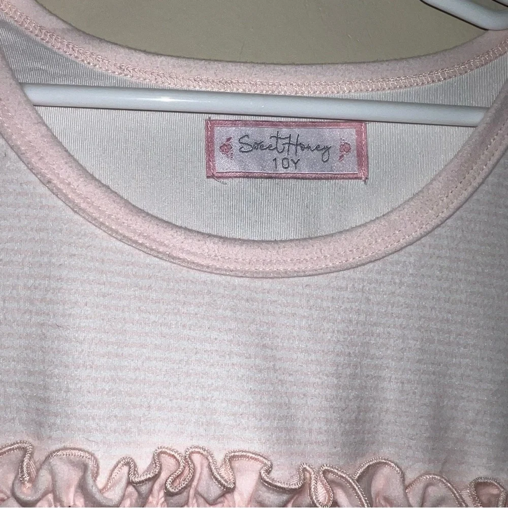 Sweethoney Pink and Navy Ruffle Long-Sleeve Pajama Set
